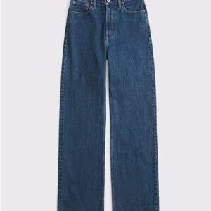 Abercrombie & Fitch High-Rise Straight Leg Denim Jeans - Indigo Blue